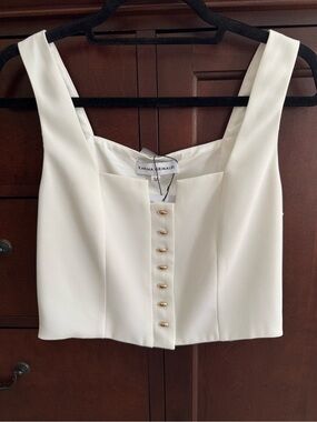Karina Grimaldi Reina Top in Ice (Off-White) NWT